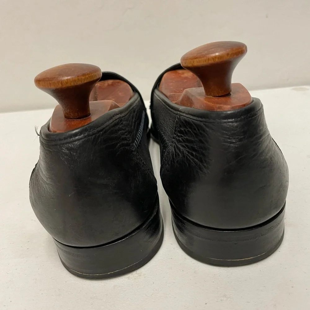 DAVID‎ EDEN Hand Made Crocodile & Nappa Leather Tassel Loafer in Black Size 11